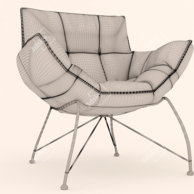 Modern Italian Piero Armchair 3D model image 1