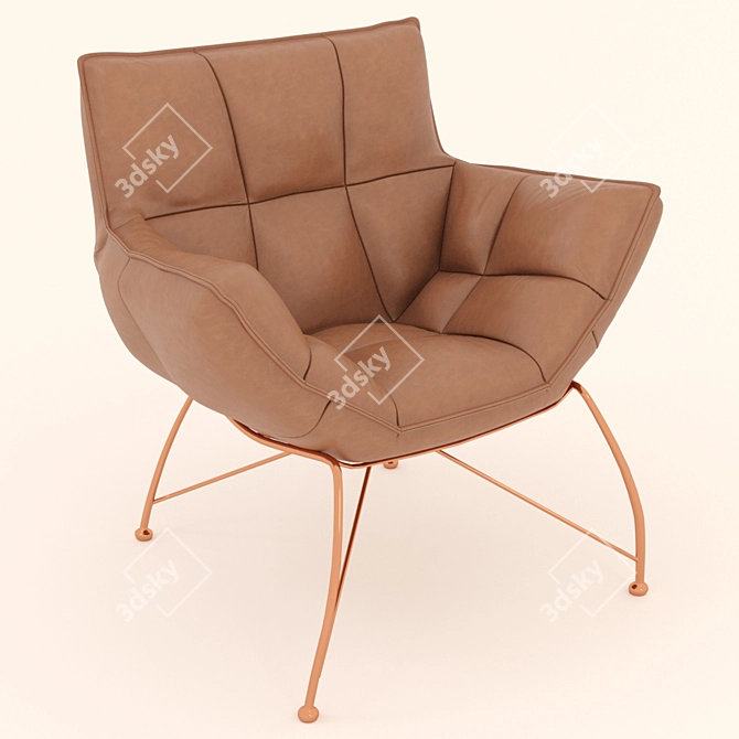 Modern Italian Piero Armchair 3D model image 3