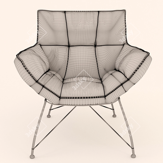 Modern Italian Piero Armchair 3D model image 4