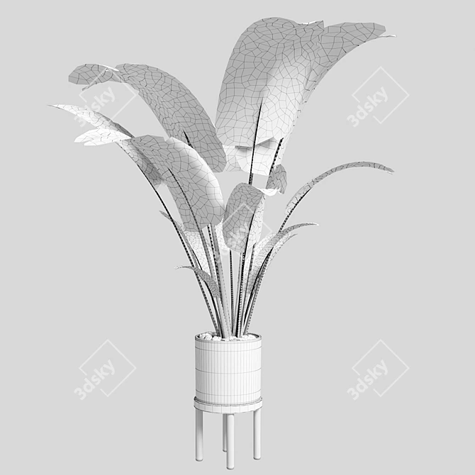 Concrete Pot Indoor Plant - 28 in 3D model image 3