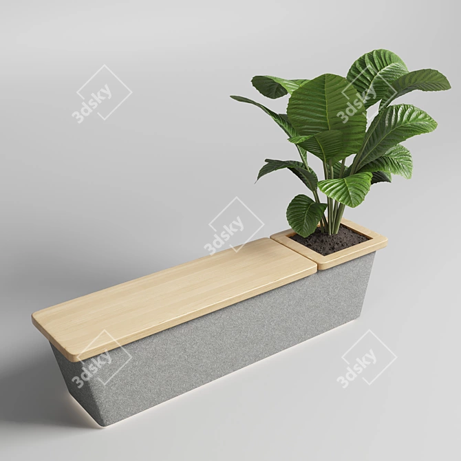 Versatile Street & Sidewalk Bench 3D model image 5