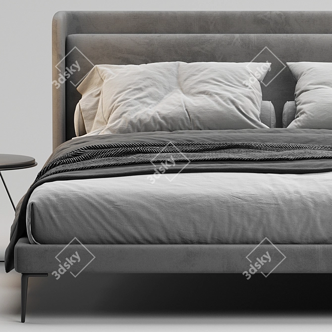 Modern Minimalist BoConcept Austin Bed 3D model image 3