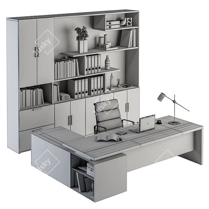 Executive Office Furniture Set 3D model image 5