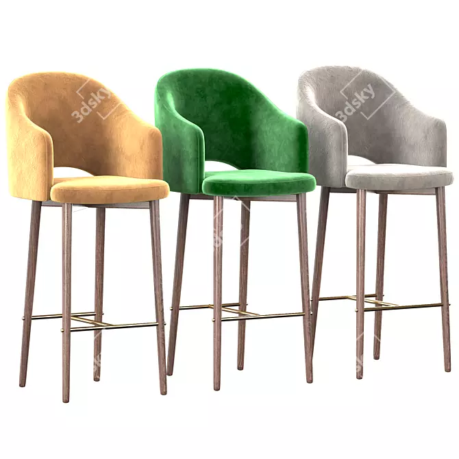 Modern Deephouse Bar Chair 3D model image 1
