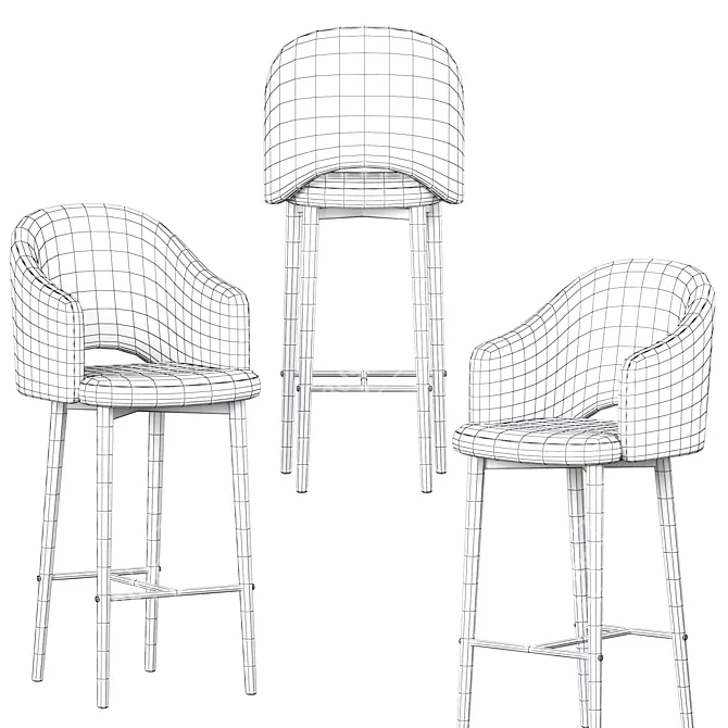Modern Deephouse Bar Chair 3D model image 3
