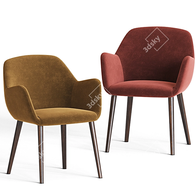 Kesy Dining Armchair: Sleek Design, High Quality 3D model image 2