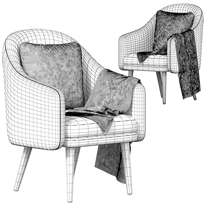 Sleek Deephouse Armchair 3D model image 5