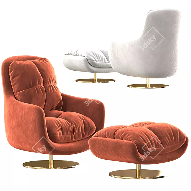 Sophia Swivel Armchair: Stylish and Comfortable Home Furniture 3D model image 2