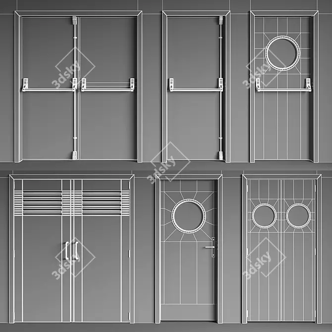 High-Tech Pivot Point Doors 3D model image 4