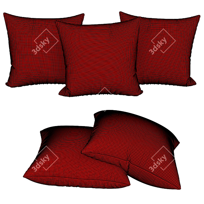 Cozy Chic Decorative Pillows 3D model image 2