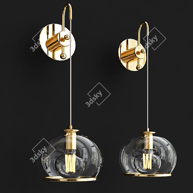 Elegant Nuazen Wall Lamps 3D model image 1