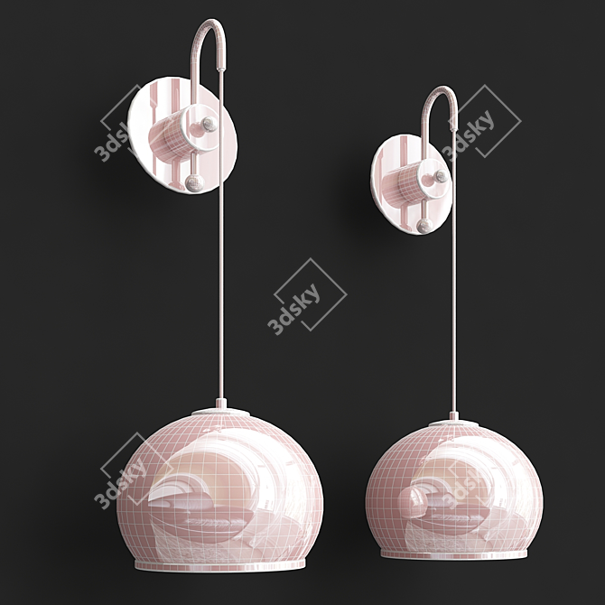 Elegant Nuazen Wall Lamps 3D model image 2