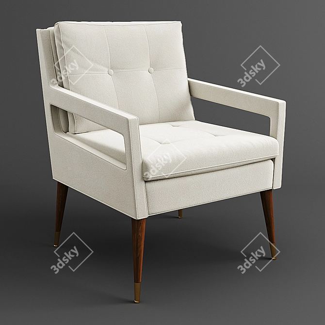 Luxe Morris Tufted Chair 3D model image 1