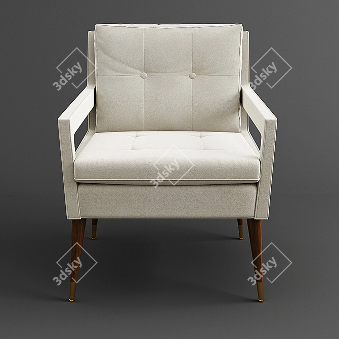 Luxe Morris Tufted Chair 3D model image 2