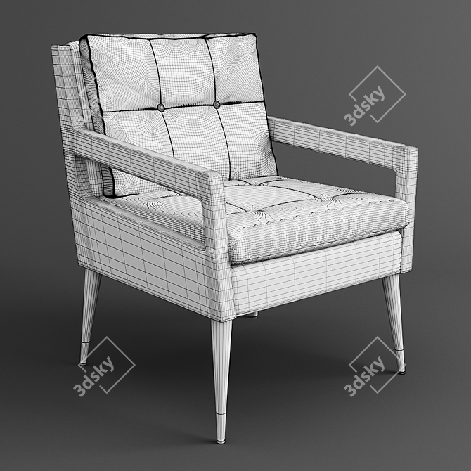 Luxe Morris Tufted Chair 3D model image 4