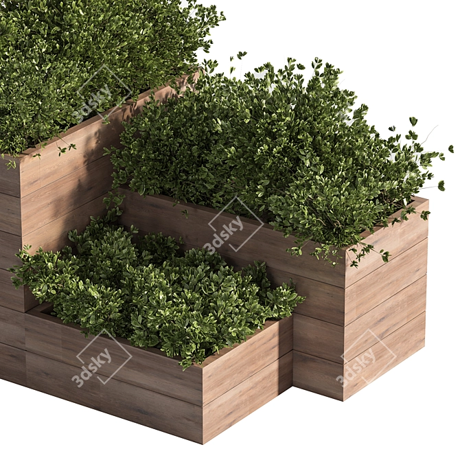 Outdoor Tree Plant Box Set: Versatile & Stylish 3D model image 3