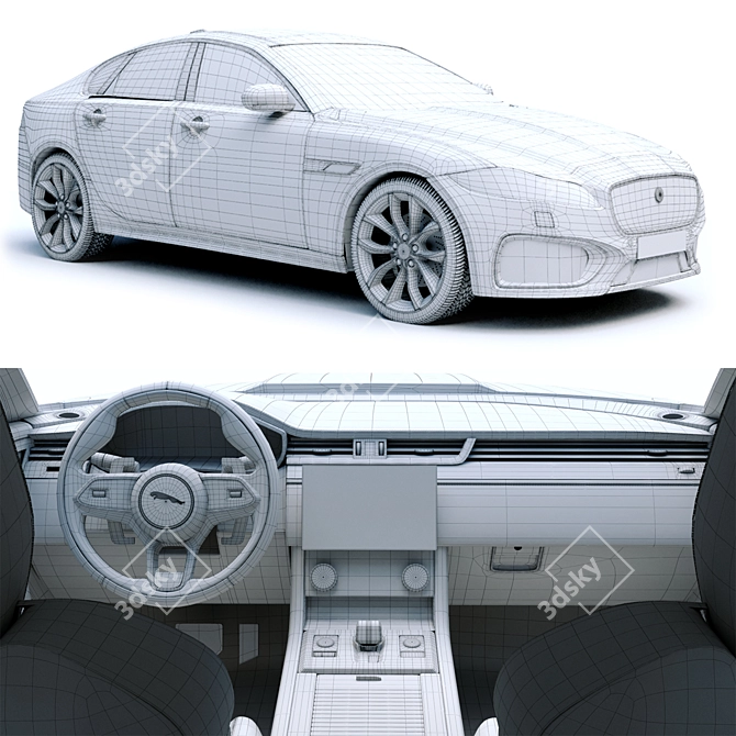 Luxury Jaguar XF 2021: Exquisite Design & Unparalleled Performance 3D model image 5
