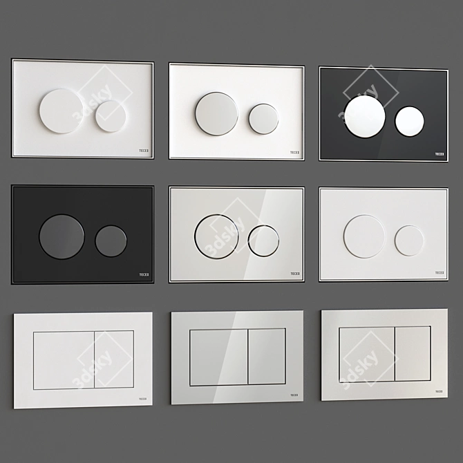 TECE Flush Plates Collection: Square, Glass, Solid, Now, Lux Mini, Loop 3D model image 3