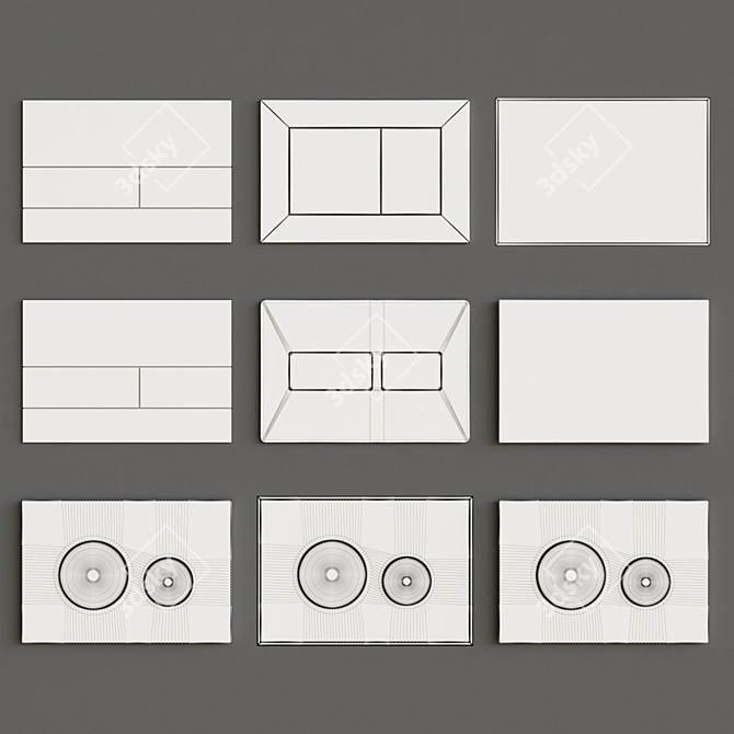 TECE Flush Plates Collection: Square, Glass, Solid, Now, Lux Mini, Loop 3D model image 4