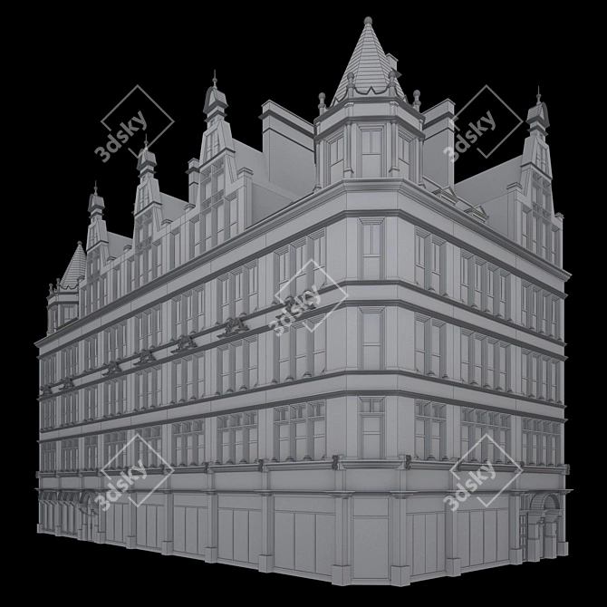 Elegant Polygon House 3D model image 4