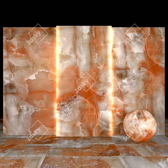 Luxury Golden Onyx Slabs and Tiles 3D model image 1