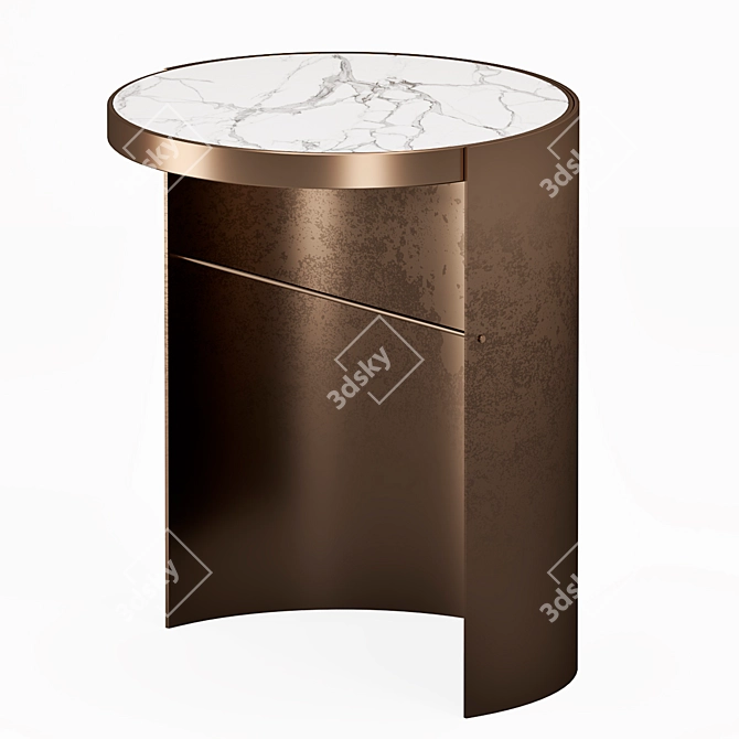 Elegant Olivya Stone Side Table 3D model image 1