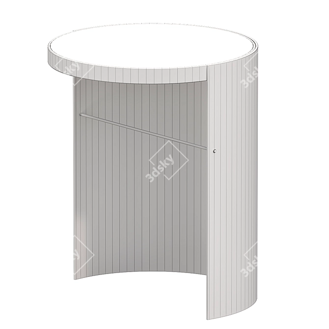 Elegant Olivya Stone Side Table 3D model image 2