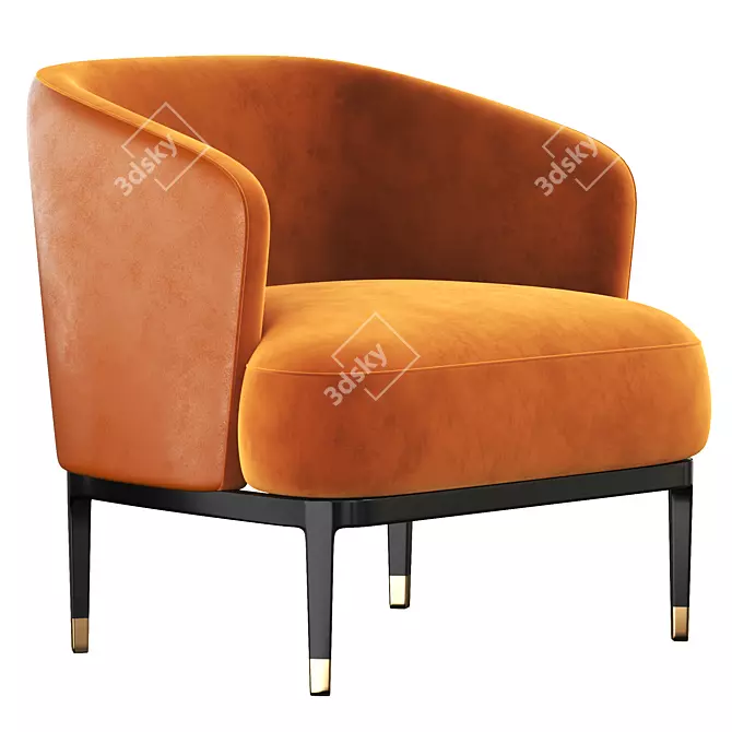 Italian Luxury Leather Armchair 3D model image 1