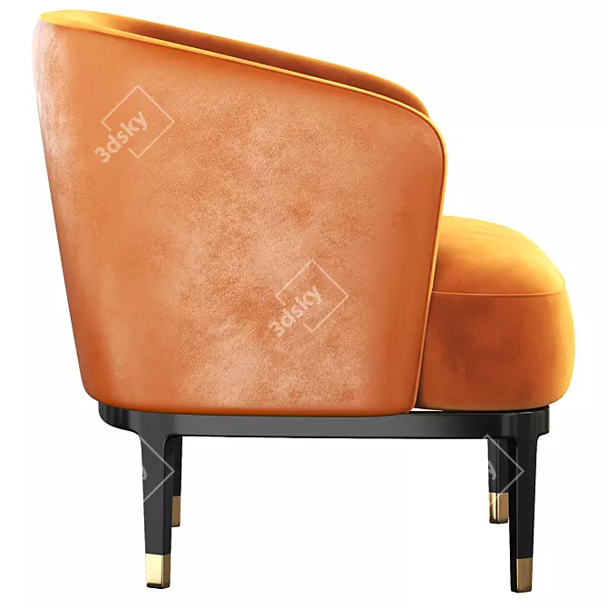 Italian Luxury Leather Armchair 3D model image 4