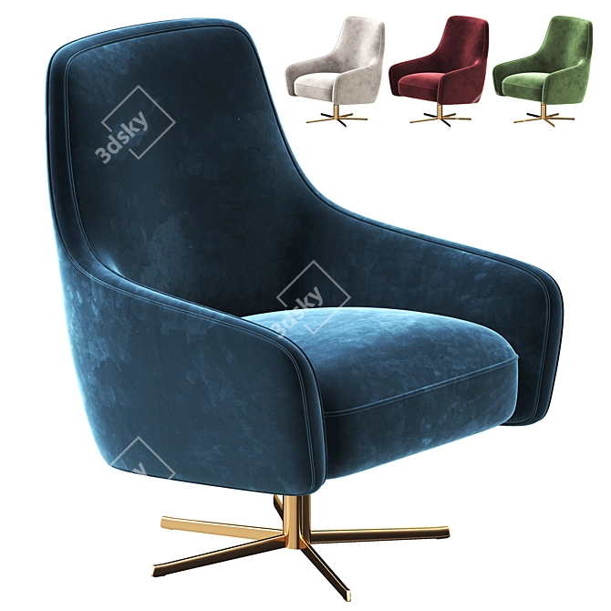 Modern Swivel Chair Serena 3D model image 1