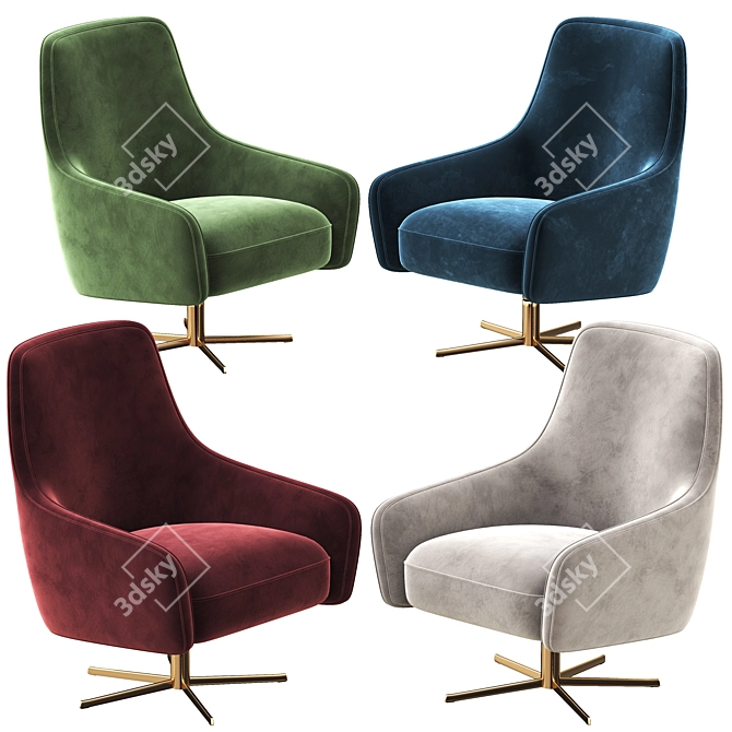 Modern Swivel Chair Serena 3D model image 2