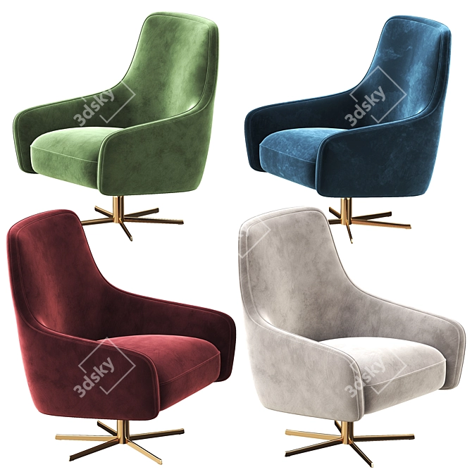 Modern Swivel Chair Serena 3D model image 3