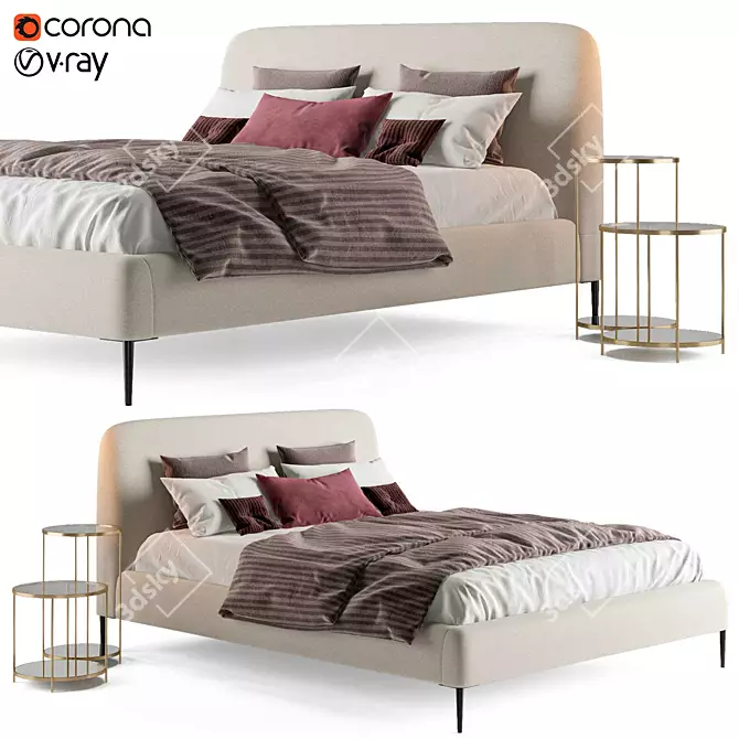 Oscar La Redoute Bed - Modern and Spacious 3D model image 1