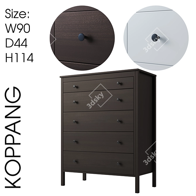 KOPPANG 5-Drawer Chest: Organize in Style 3D model image 1