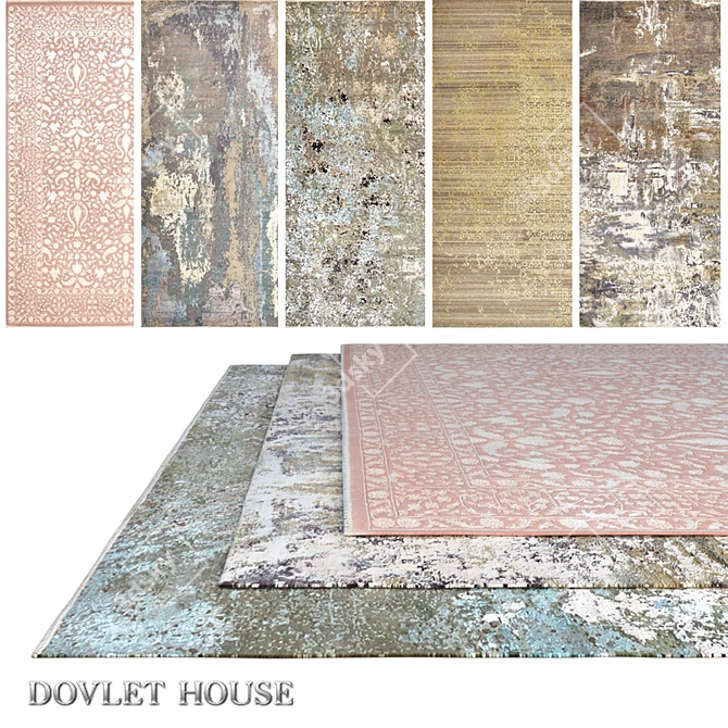 DOVLET HOUSE 5-Piece Carpet Set (637) 3D model image 1