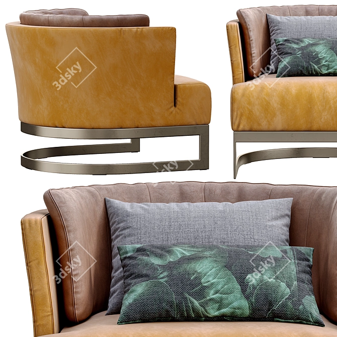 Elegant CERVINO Armchair by Linteloo 3D model image 2