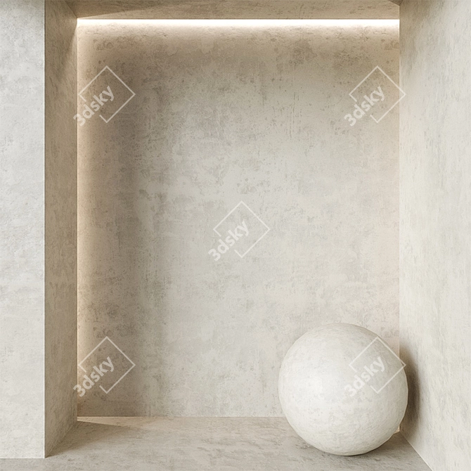Seamless Plaster Textures & Material Sphere 3D model image 1