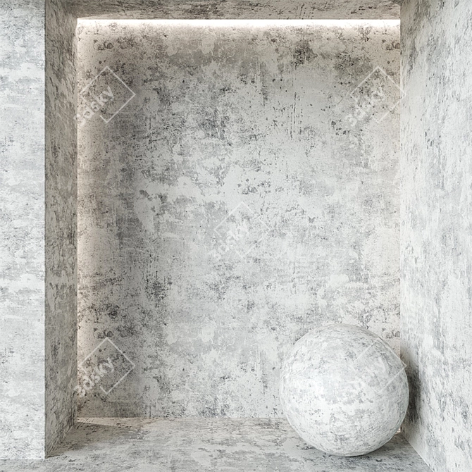 Seamless Plaster Textures & Material Sphere 3D model image 2