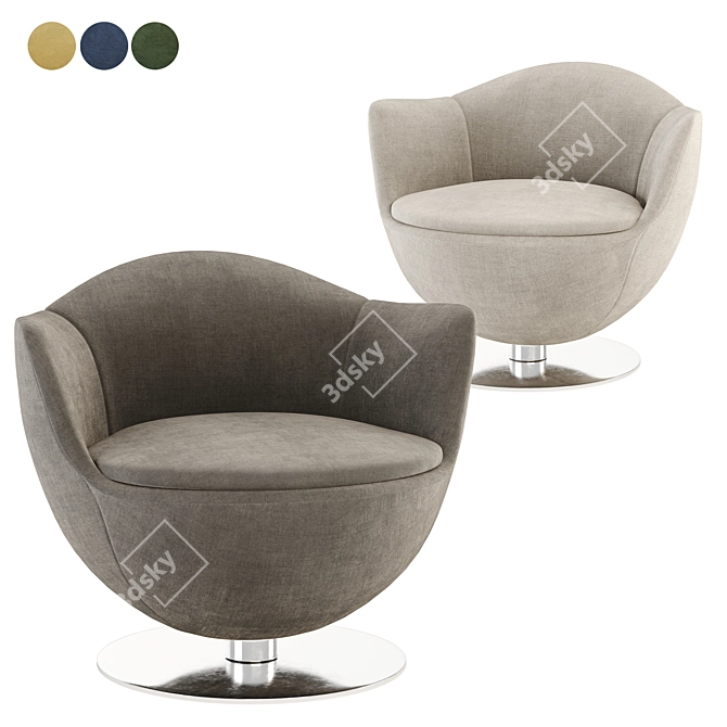 Dalia Lounge Chair: Modern Comfort 3D model image 2