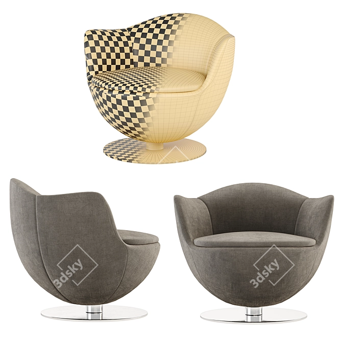 Dalia Lounge Chair: Modern Comfort 3D model image 4