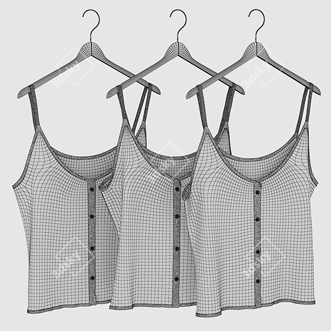 Stylish Womens Tops: Hanging Fashion 3D model image 3