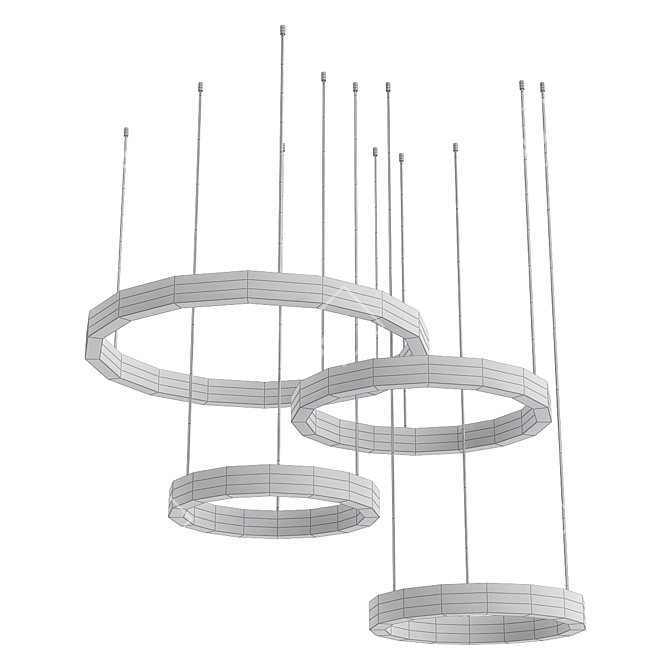 Sleek Halo Pendant Light 3D model image 2