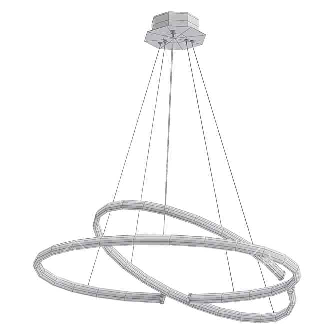 Modern Contrast Half Ring Pendant 3D model image 2