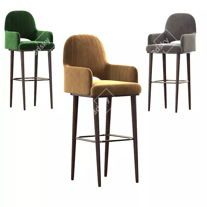 Modern Bar Chair: Sleek Design & Advanced Features 3D model image 2