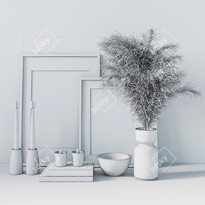 Elegant Interior Decor Set 3D model image 4