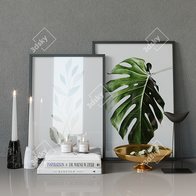 Elegant Interior Decor Set 3D model image 1