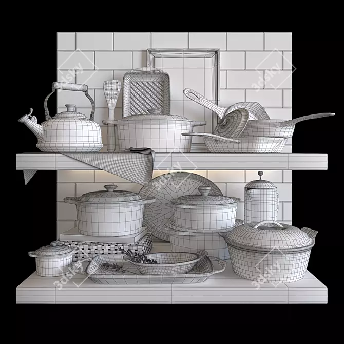 Kitchen Essentials Set 3D model image 4