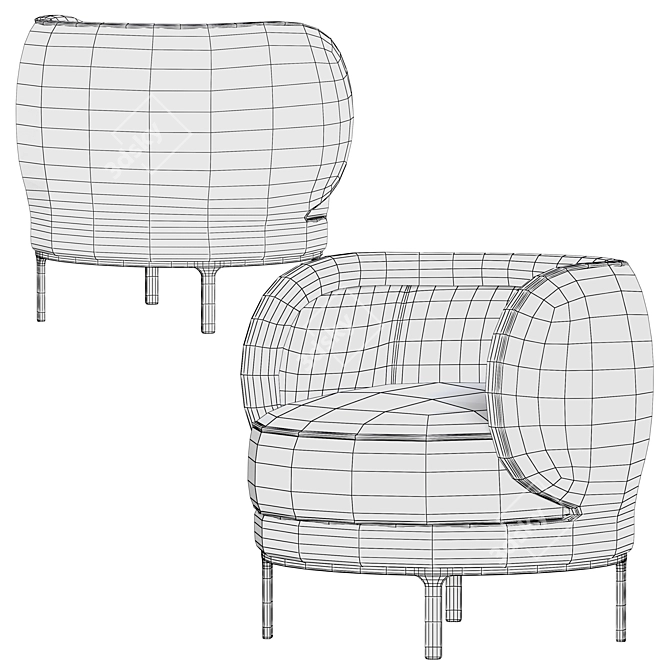 Modern Comfort: Wittmann VUELTA 80 Armchair 3D model image 5