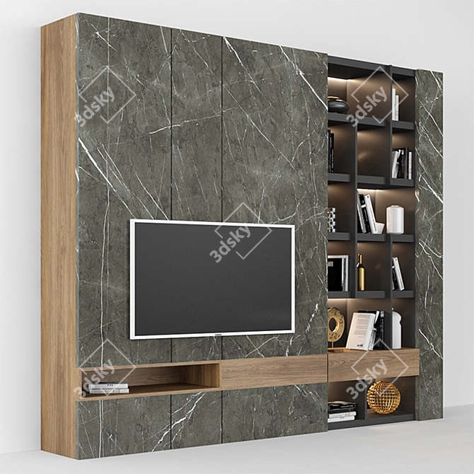 Modern TV Stand 037 - V-Ray Compatible 3D model image 2