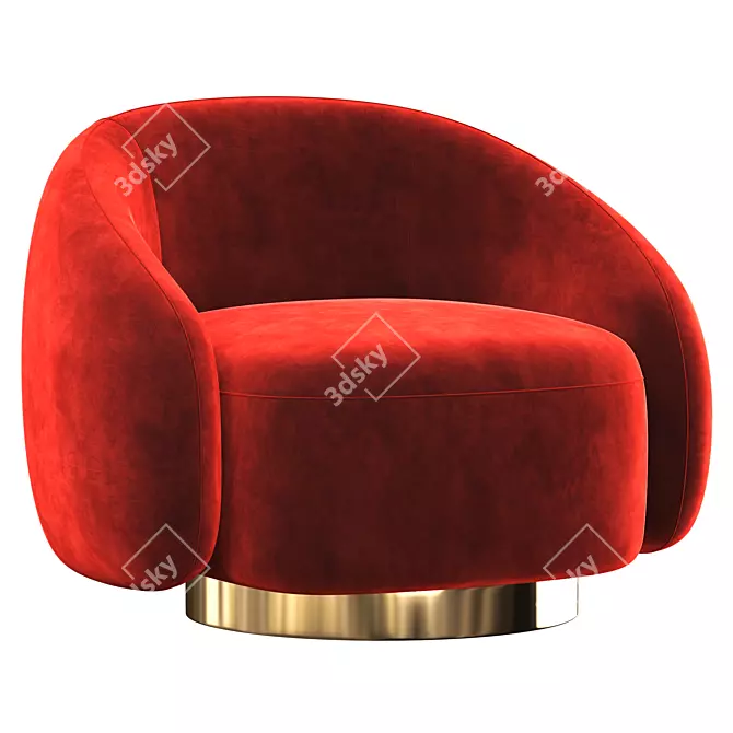 Brice Swivel Chair: Modern Design and Ultimate Comfort 3D model image 2